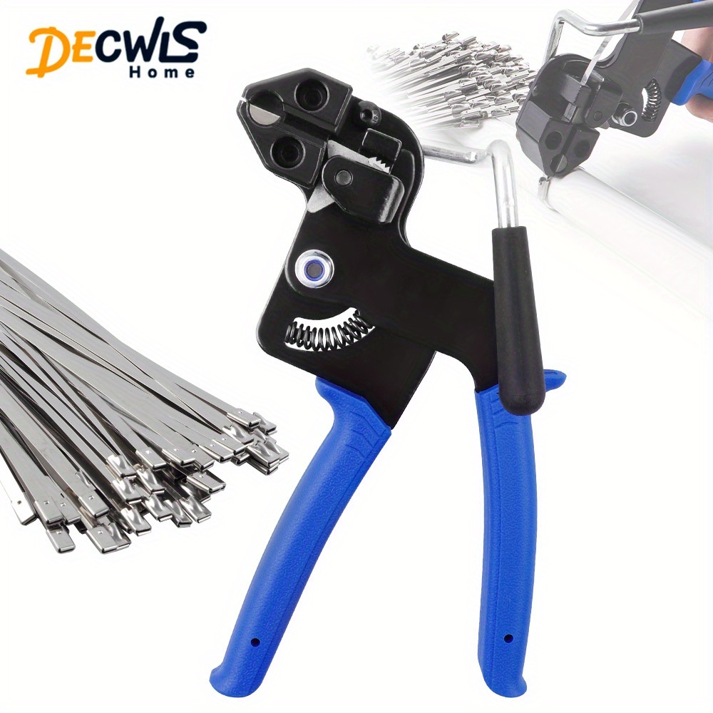 a set of stainless steel cable tie pliers   with 150 metal cable ties allows for precise tightening and easy cutting this heavy duty metal cable tie tool kit is a   portable manual tool for use with fences tarps cables and exhaust pipes