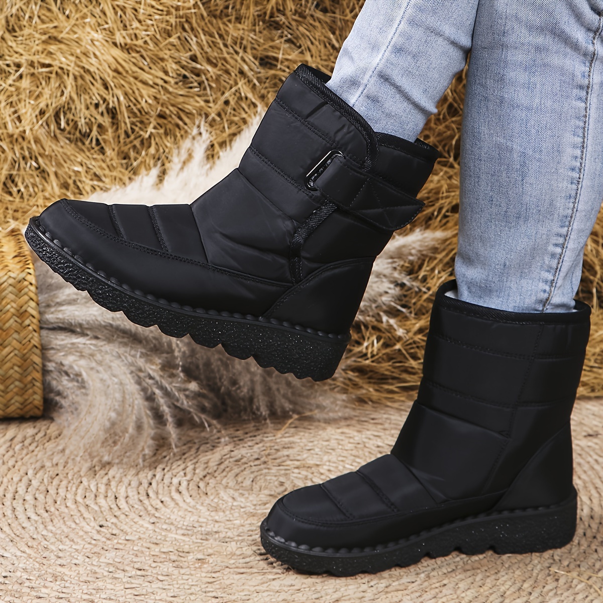 Botte Hiver Femme Bottes De Neige Femme Avec Talon CompensÃ