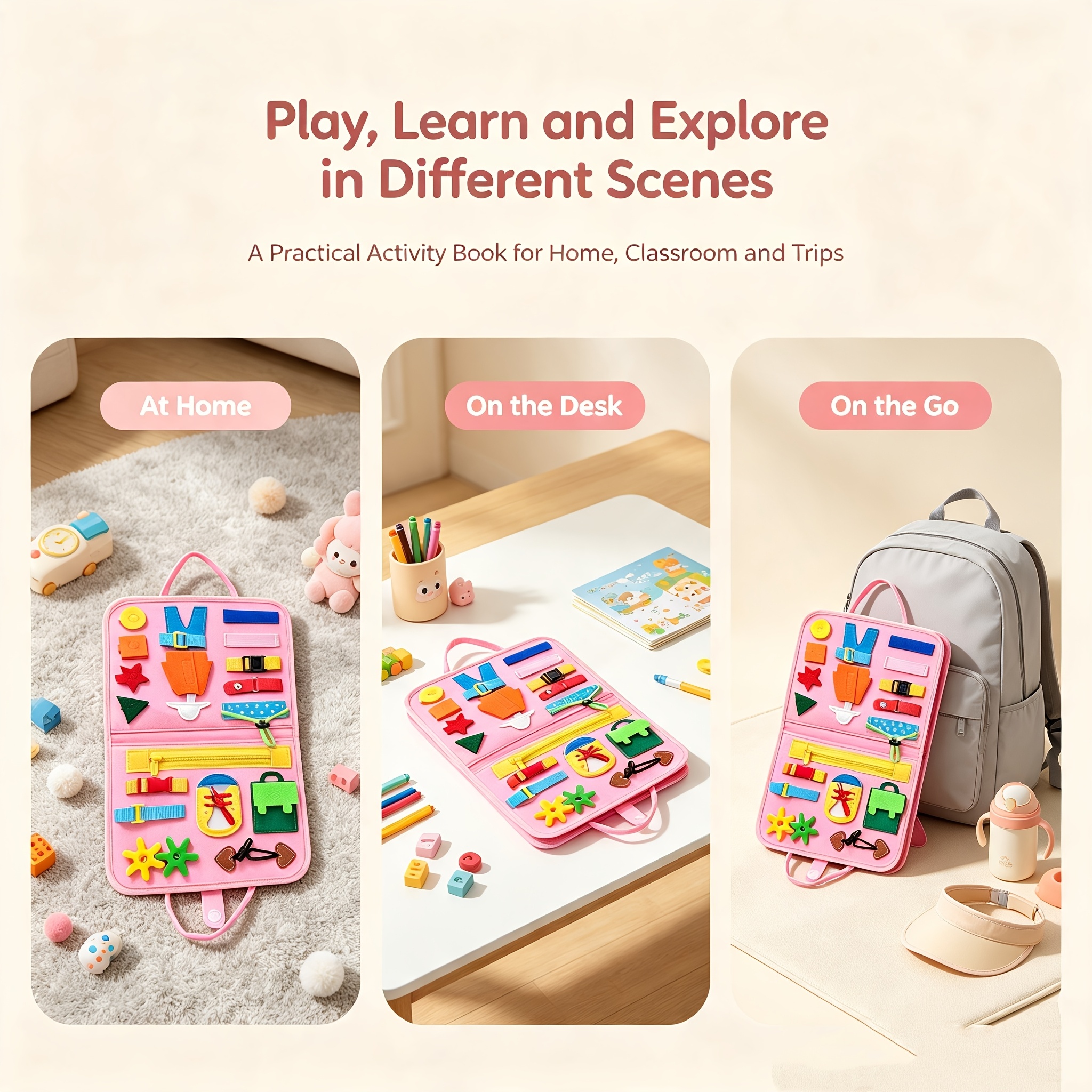 Sorting and Stacking Toys - STEM Sensory Activity Board
