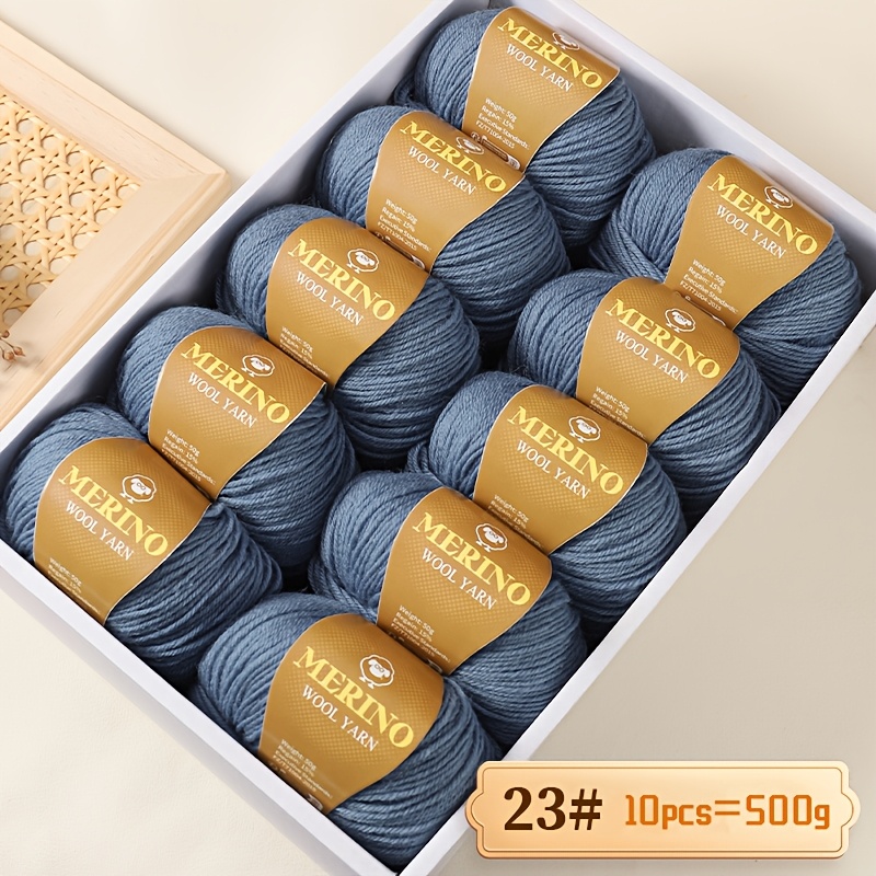 Image of 500g 212 Medium Fine Wool Alpaca Yarn, Handmade Diy Material. Suitable For Autumn/winter Knitted Sweaters, Scarves, Hats, And Thermal Clothing For Men And Women. 1 Large Of Yarn, 10 Skeins Per Pack