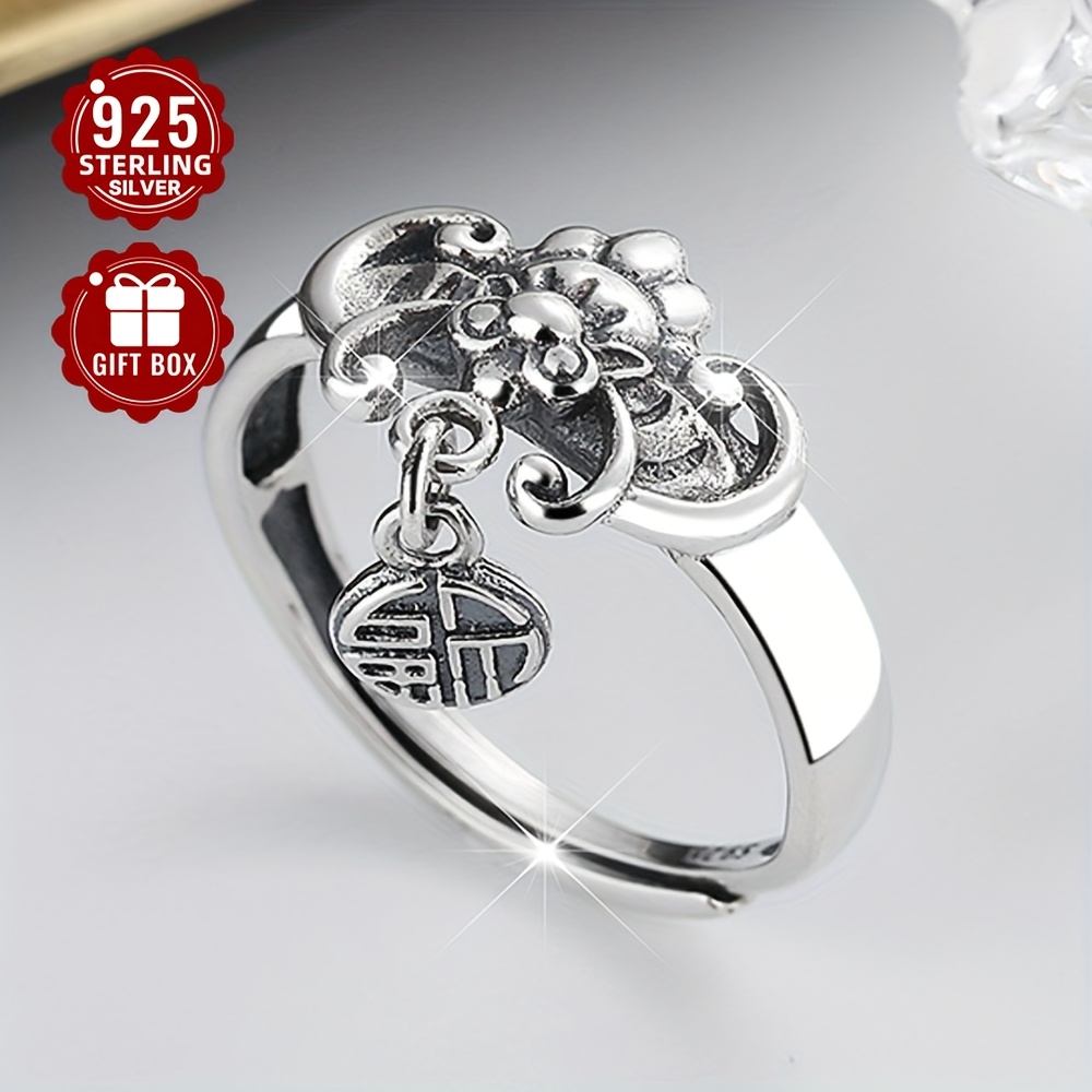 

Vintage Flower Pendant Ring Sterling Silver, Suitable For And For Fashionable Ladies. (approximately 2.76g)