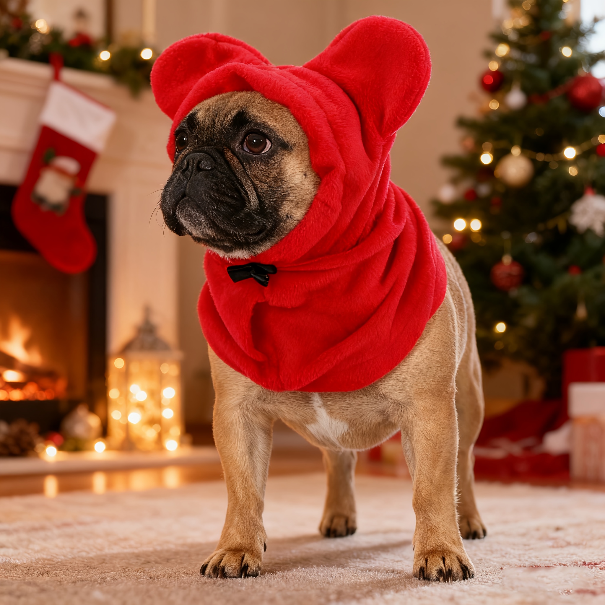 TEMU Ein gemütliches Winterhut-Set für Hunde, das aus Ohrenschützern, einem Nackenschutz und einer Windhaube besteht. Es verfügt über Schalldämmung