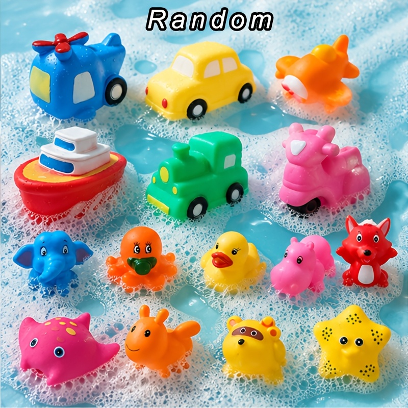 Image of Random Style Bath Toys, Water Play Toys, Transportation Toys + Ocean / Jungle Play Toys, Children's Floating Rubber Toy Sets