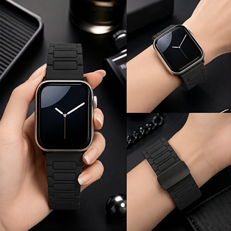 TEMU Correa para APPLE Watch para mujer/hombre 40mm/42mm/41mm/38mm/44mm/46mm/45mm/49mm, hebilla de imán fuerte, correa deportiva para correas de