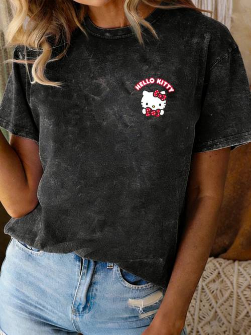 item picture womens vintage distressed loose fit casual crew neck short sleeve t shirt machine washable suitable for casual outdoor activities summer casual wear loose fit shirt lightweight fabric