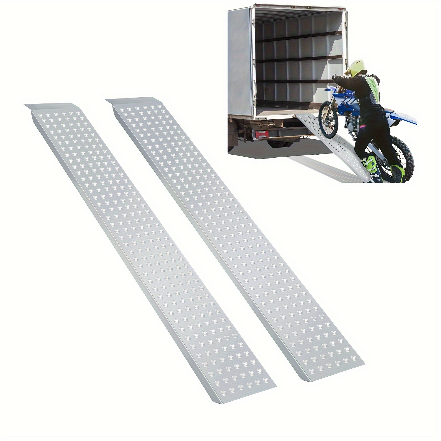 400kg Loading Ramps 160cm Anti-slip Ramp, Ramps Motorcycles Atv Utv Bike Trailer Lawn Mover Pickup