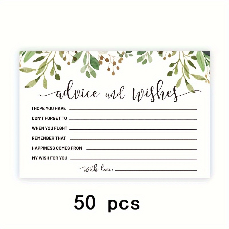 TEMU 50--purpose Blank ' And Wishes' Cards - Handwrite Personalized Messages For Weddings, Dinners, And - High-quality Paper Material - 15x10cm