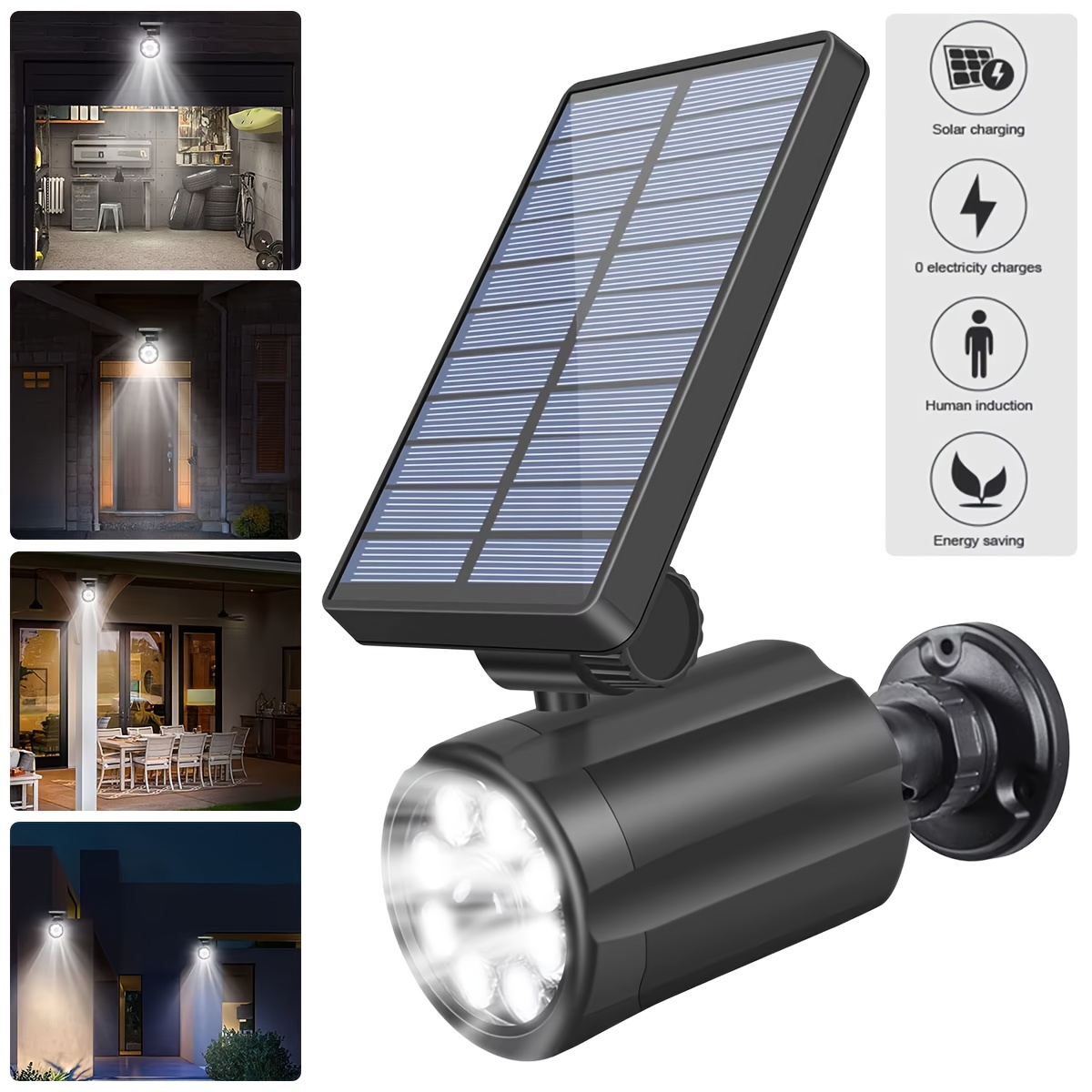 

1/2 Pack Solar-powered Motion Sensor , Plastic Wall Mount Security Camera Lights With Solar Charging, 1500mah Lithium Battery, , Suitable For Pathway And Patio Lighting