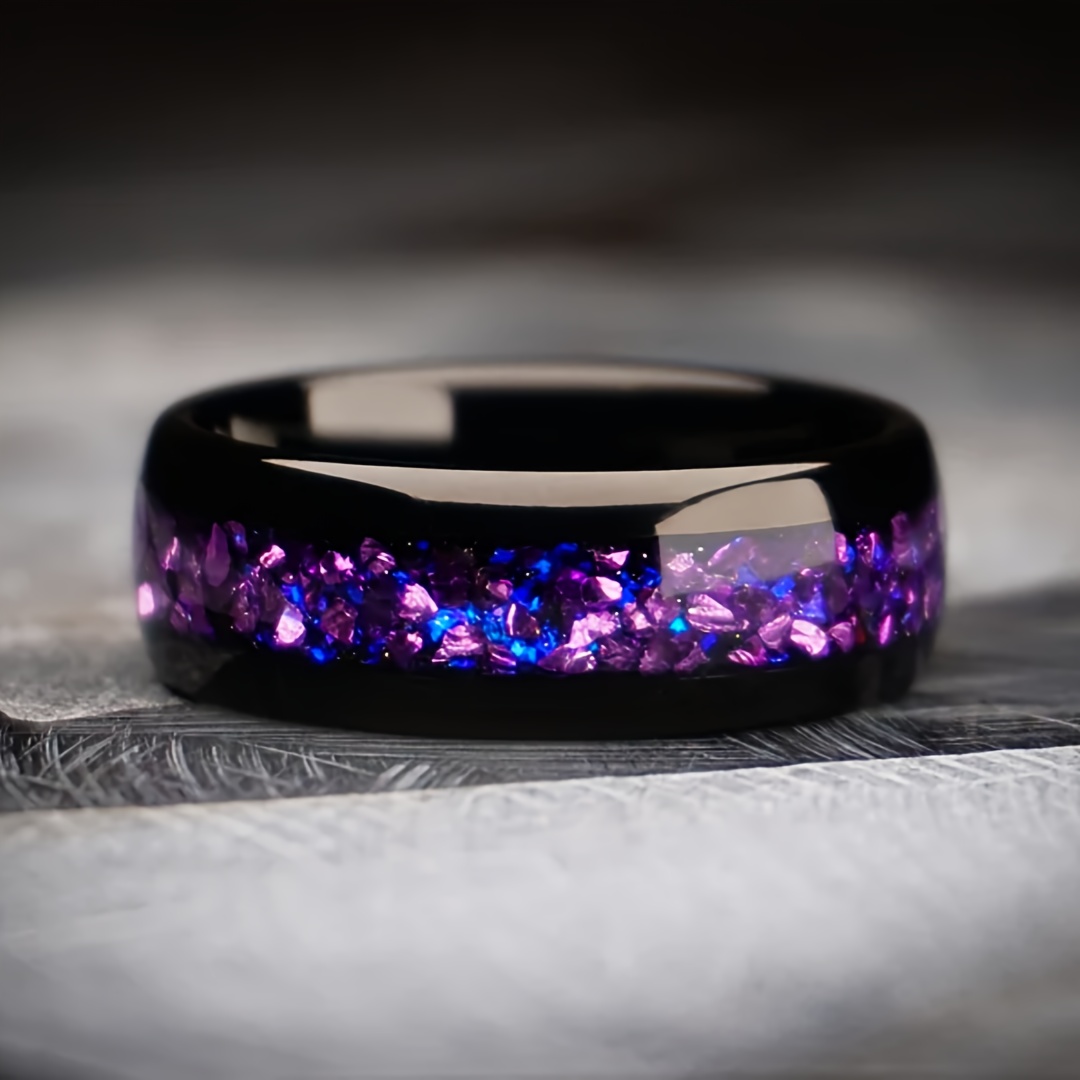Lab Artificial Alexandrite Ring Wedding Band, Men's