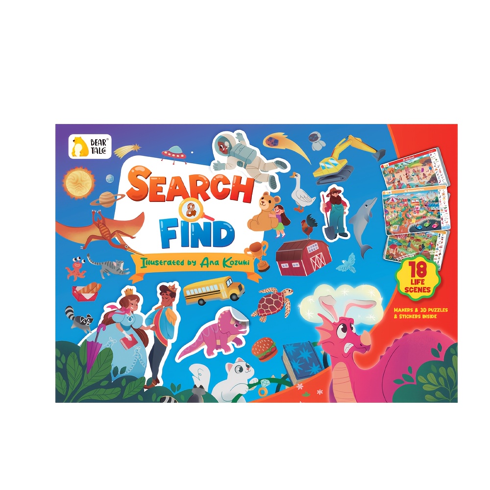 Image of 18pcs Posters, 18 Life Scenes, Learn 300+ Words, , Beach, Animal Forest, , Erasable Cards, 2 Pen, 4 Stickers, 3d Puzzles, Gift Box, Drawing Game, Birthday Gift