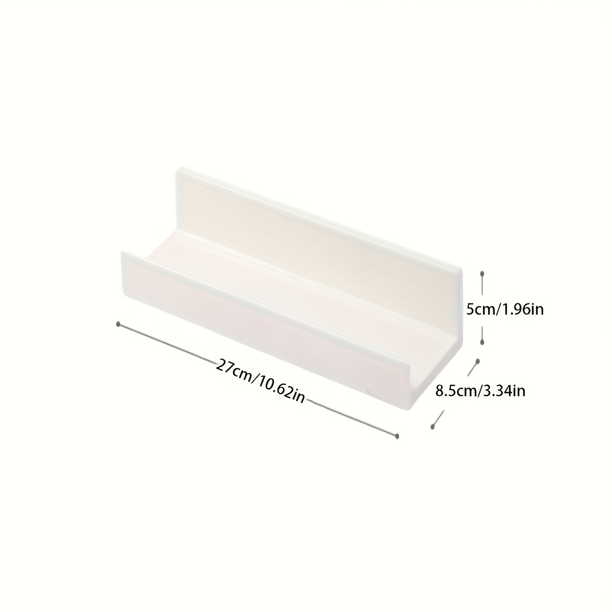 TEMU No-drill Adhesive Wall-mounted Shelf - Adjustable Length Multi-functional Storage Rack, Durable Plastic Bathroom Kitchen Organizer, Suitable For