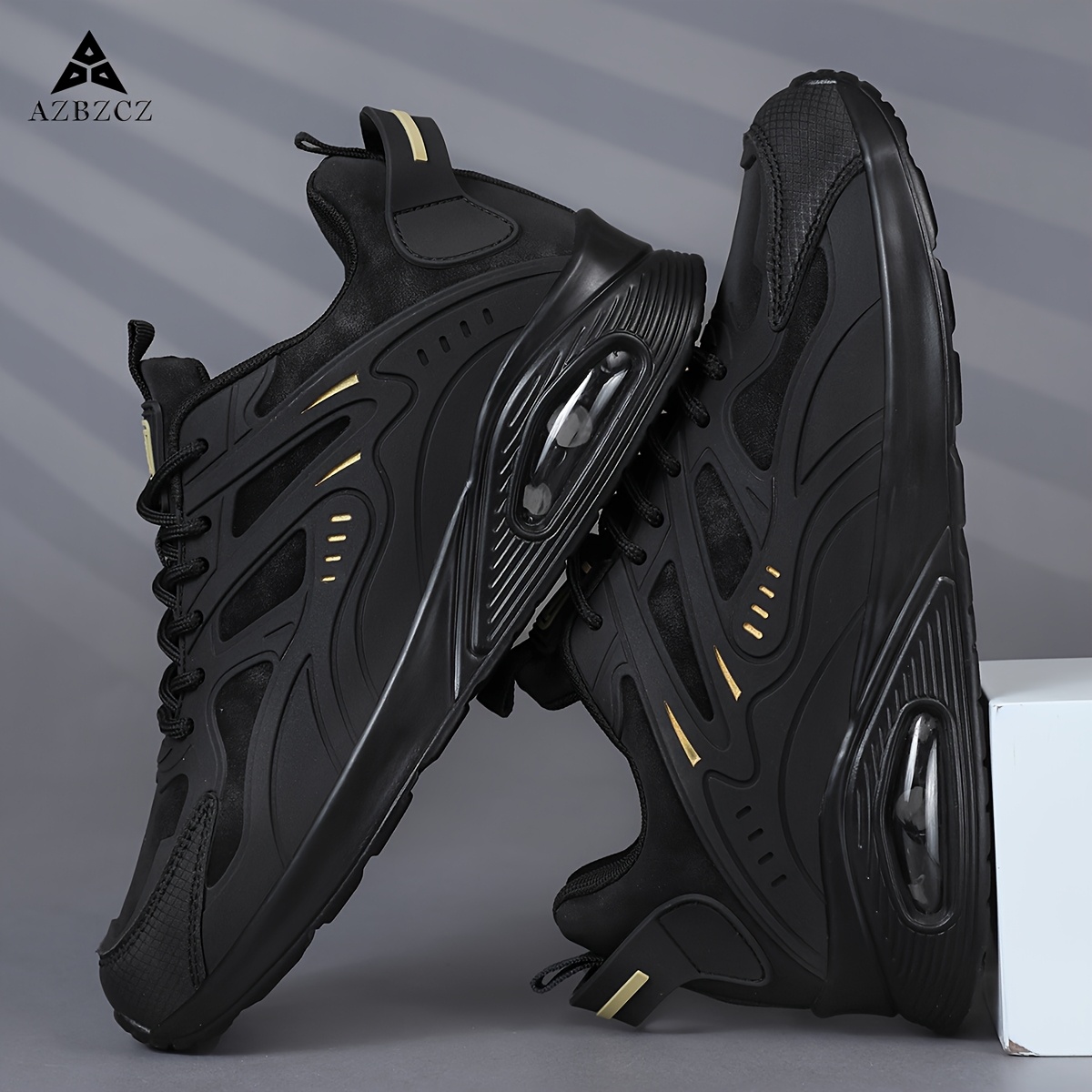TEMU Azbzcz Men's Sneakers, Low-top Casual Lace-up Cushioning Running Shoes, Comfortable Footwear