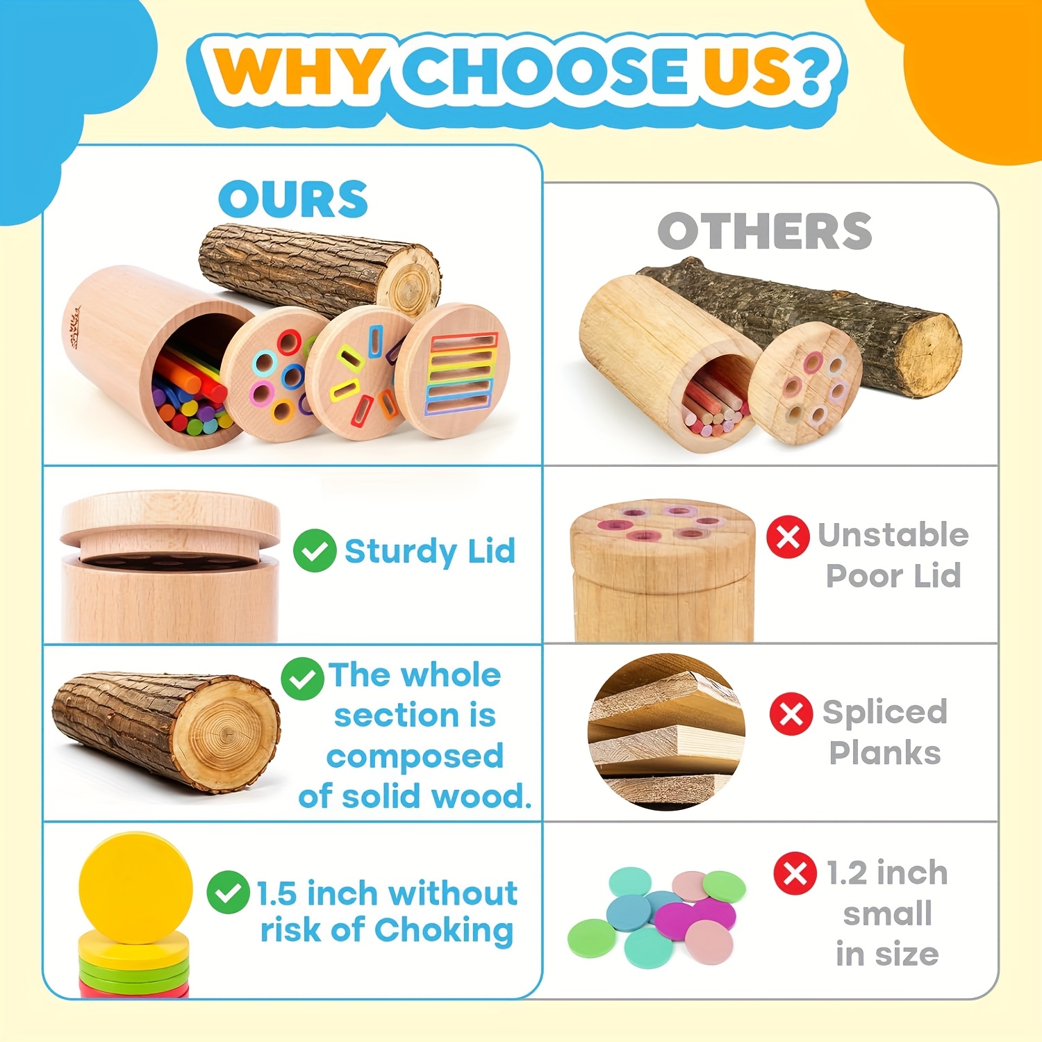 3-in-1 Wooden Learning Toy
