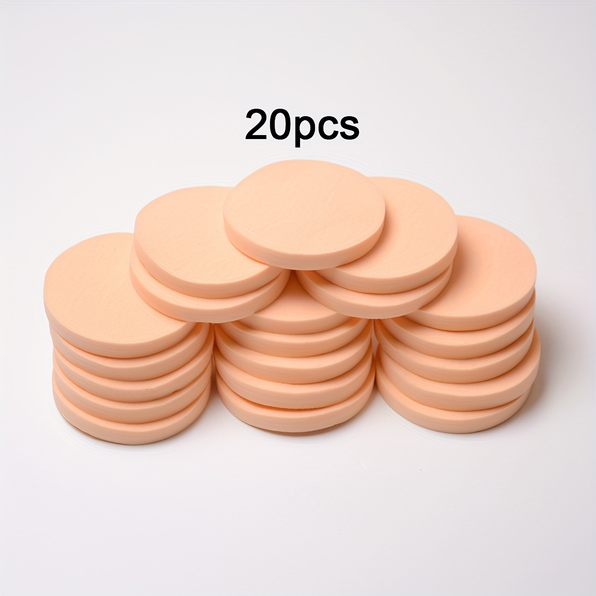 Image of 20 Round Soft Latex Sponges For Makeup, Suitable For Applying Dry And Wet Foundations, Providing Gentle And Perfect Facial Cleansing Tools