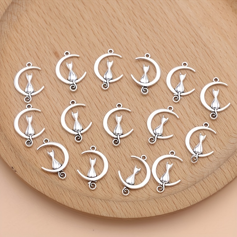 15pcs Whimsycraft Alloy Cat Charms Pendants For Making, Handmade Necklace, Earrings, Keychain Accessories
