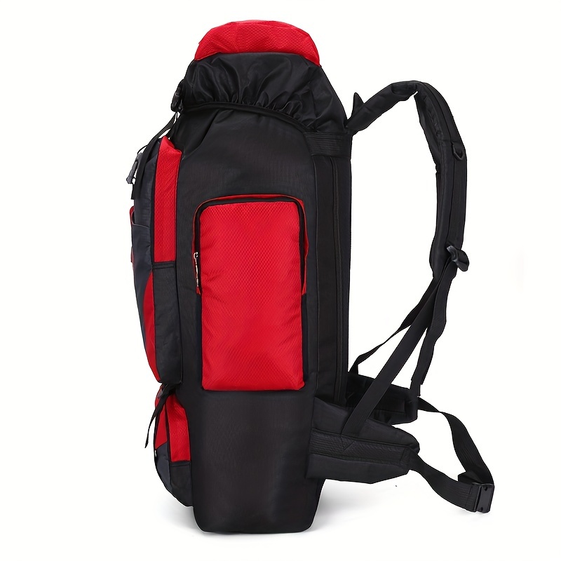 Sac à dos de randonnée grande capacité 80L, sac de voyage en nylon léger avec plusieurs poches, style décontracté pour hommes et femmes, sac à dos de randonnée en plein air, sac pour ordinateur portable, sangle d'épaule réglable, fermeture à pression, doublure en polyester, nettoyage facile avec essuie-tout, impression de positionnement