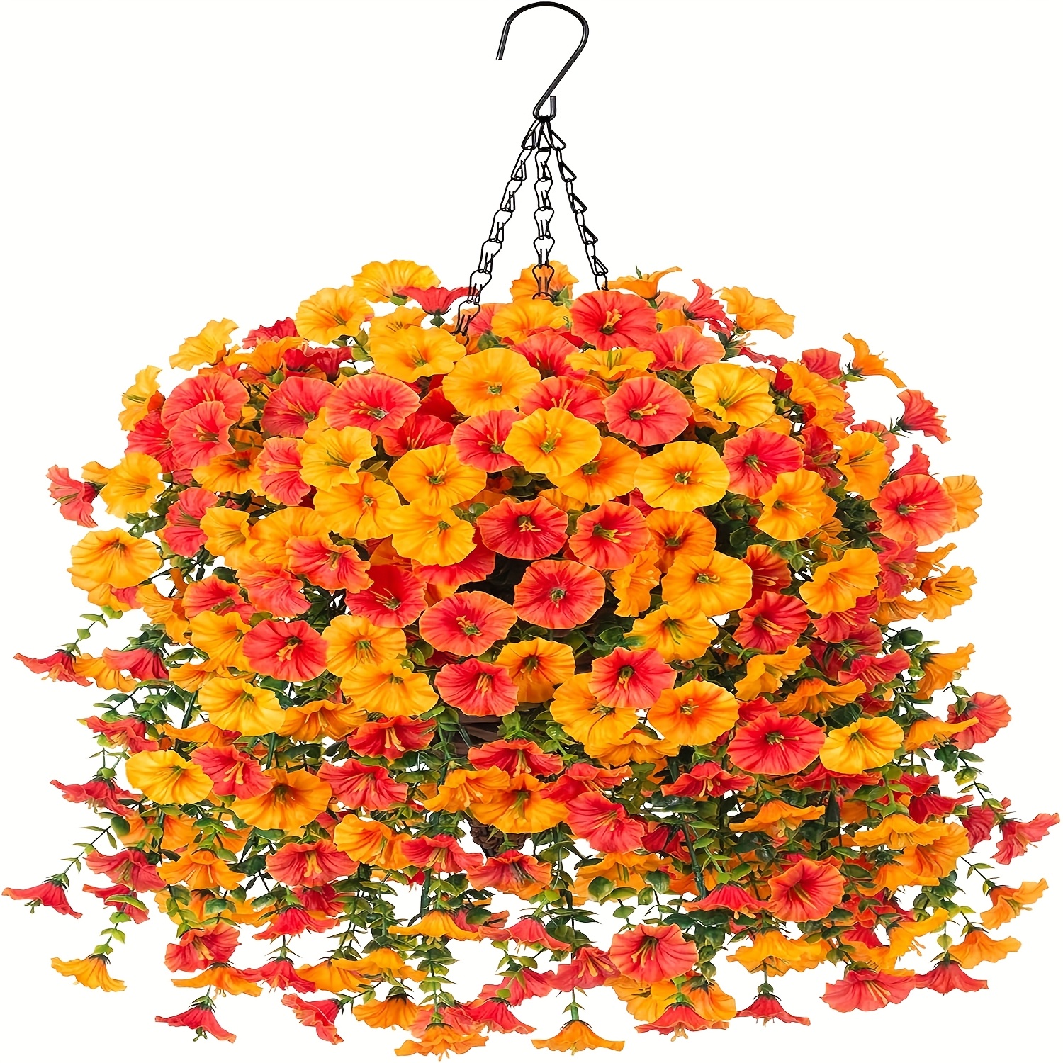 69 artificial morning   and eucalyptus flowers that resist   vibrant orange and yellow   made of durable plastic for indoor outdoor decoration suitable for weddings   gardens thanksgiving and     fall and year round decor decorative flowers