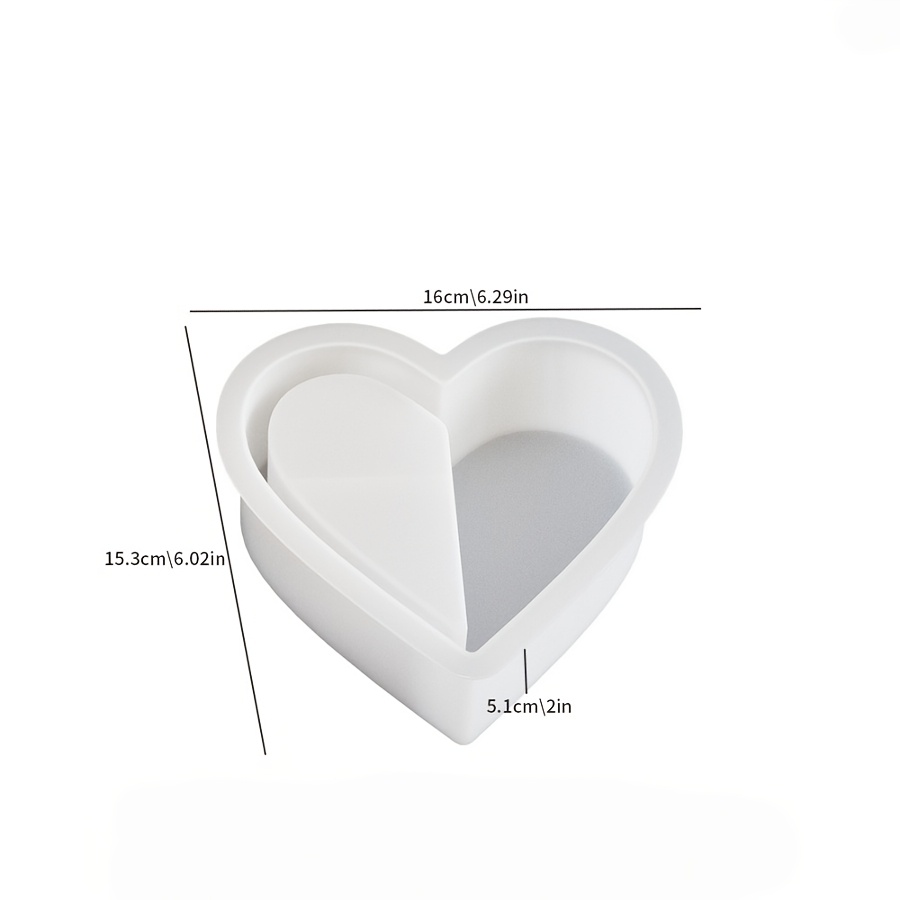 TEMU Disponibili due stili di vaso da fiori a forma di cuore in cemento, barattolo portaoggetti in gesso, stampo in argilla, stampo per candele e