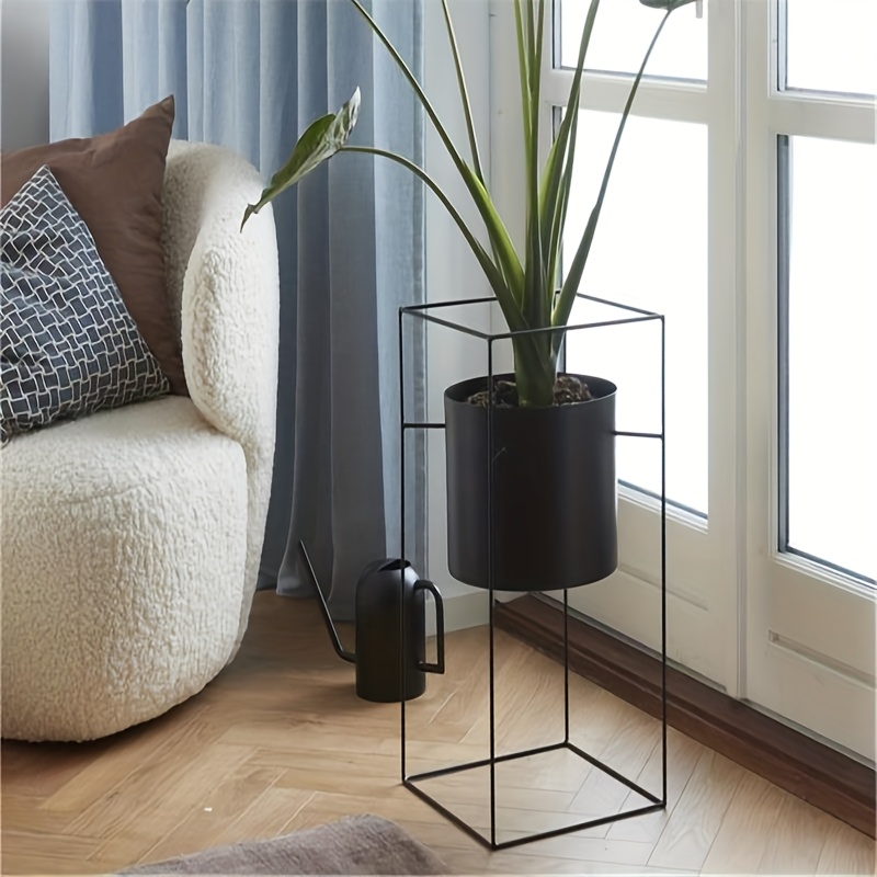 Image of A Modern Minimalist Iron Flower Stand For The Living Room And Balcony, Suitable For Potted Plants And Succulents, Serving As A Storage Rack For Indoor Use