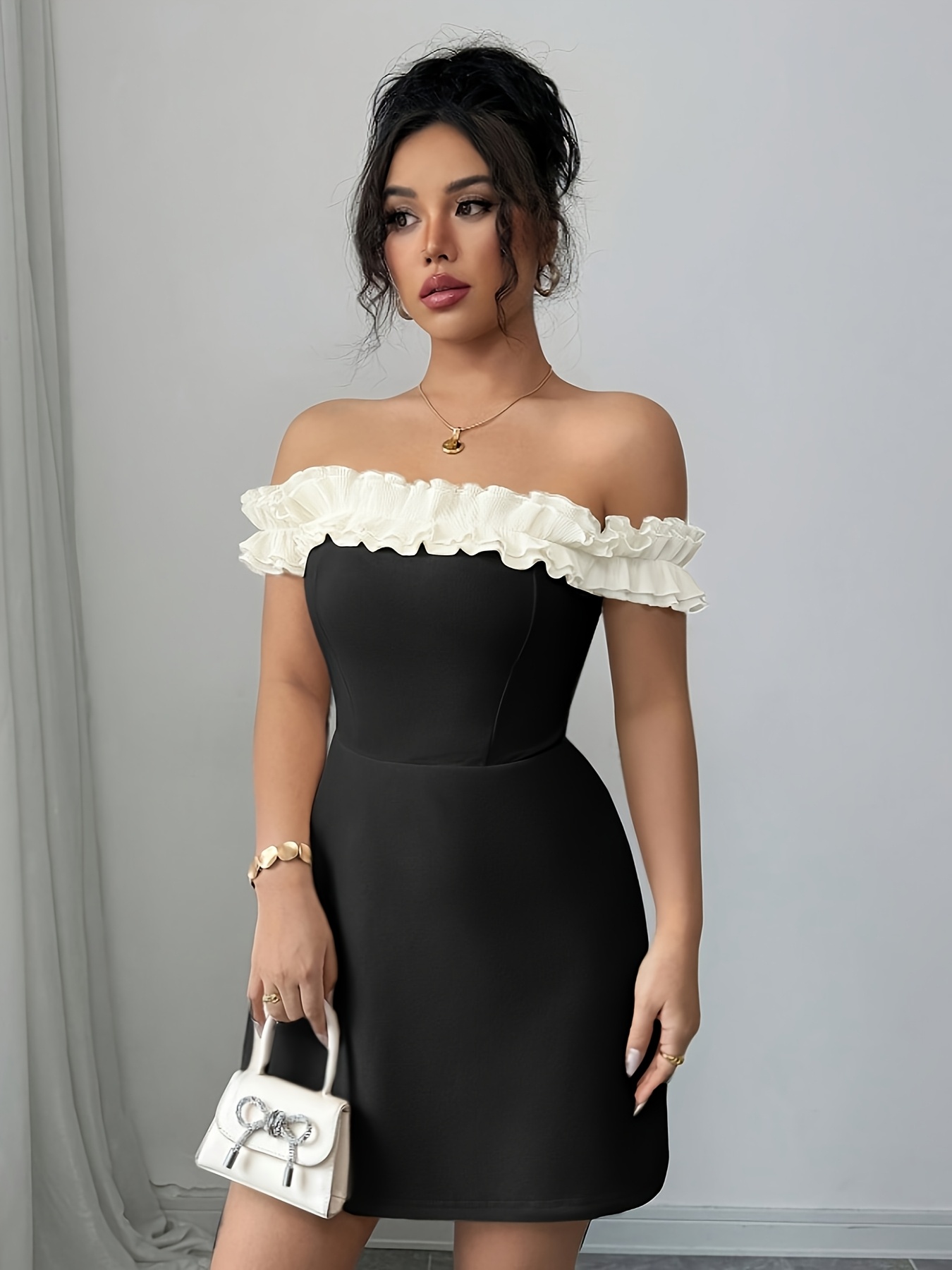 a short elegant a line dress in apricot color summer - Temu Philippines