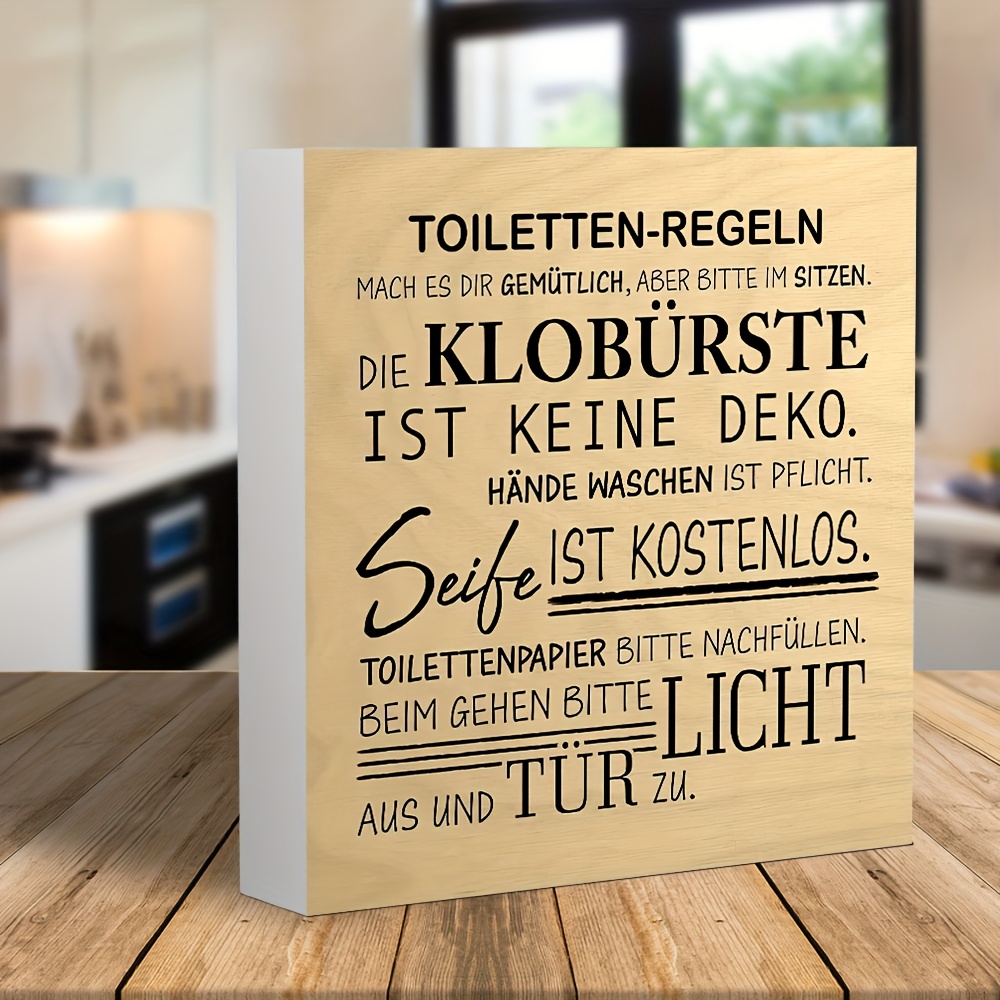 1pc Pvc Sign, Please , Suitable For Standing Toilet Bathroom Toilet - Toilet Rules, Pvc Sign. German. Decorative Signs And Plaques
