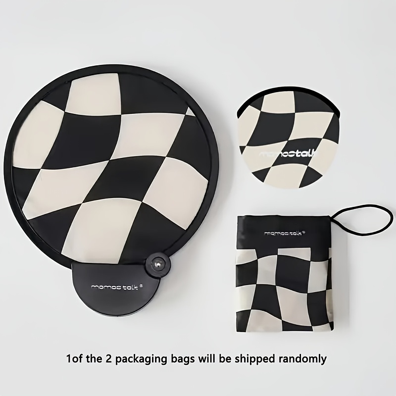 TEMU Portable Handheld Folding Fan With Storage Pouch, Compact And Easy To Carry, Manual Operation, Ideal For Summer Outdoor Activities, Beach,