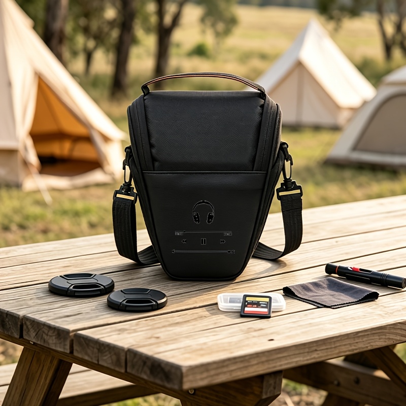 TEMU 1pc, Lisenning Dslr/mirrorless Camera Bag, Compact Camera Backpack, Shoulder Strap, Lens Storage Area, Photography Equipment Bag,