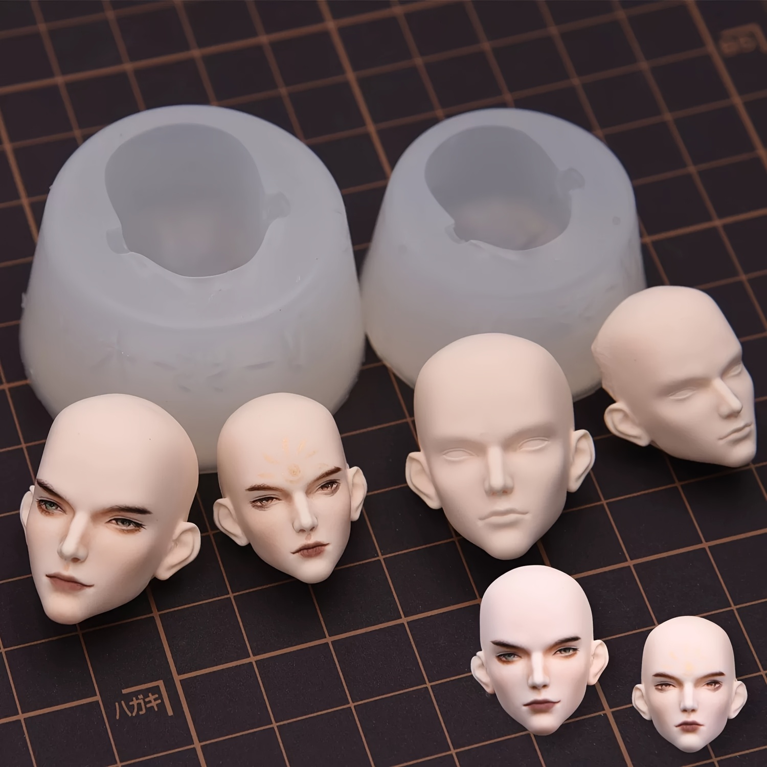TEMU 2pcs/set Two-piece Face Mold Clay Face Mold Proportional Face Mold Soft Clay Stone Plastic Face Mold Silicone Mold
