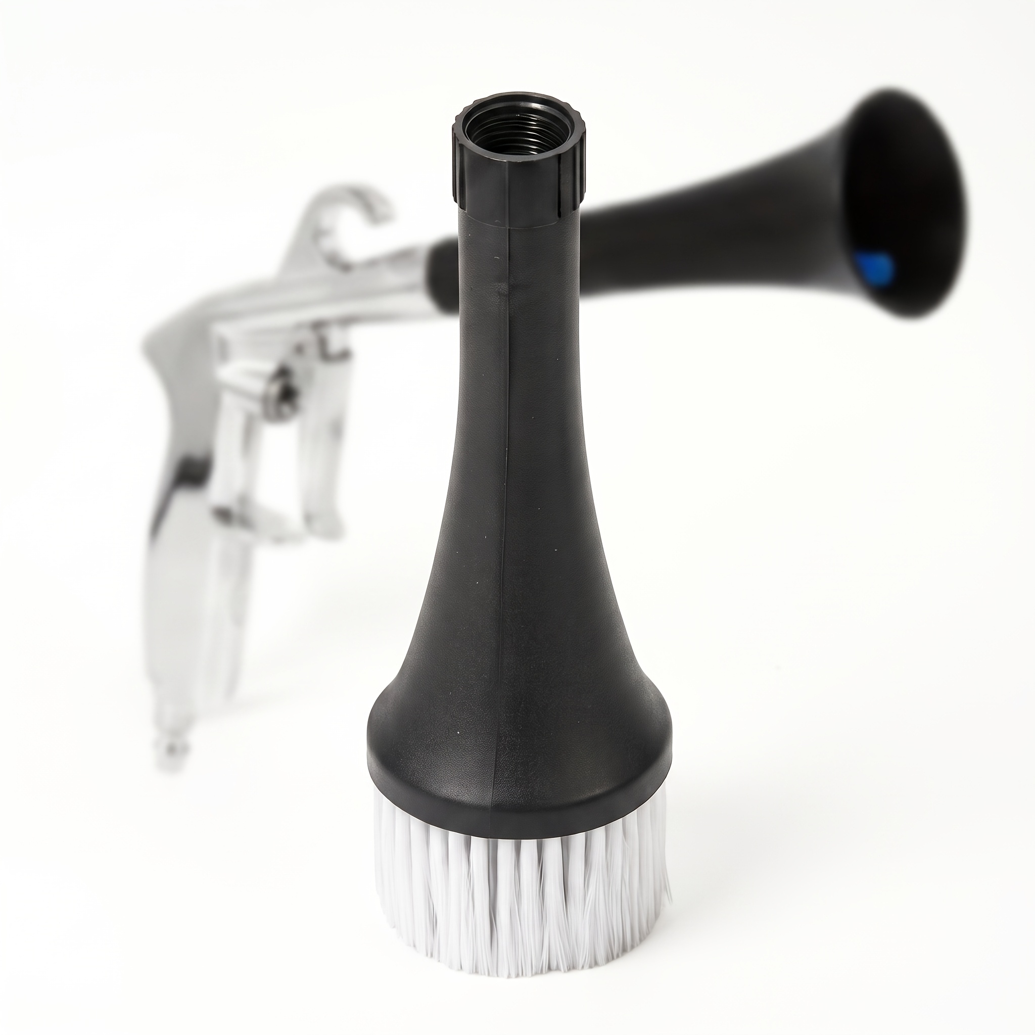 TEMU Air Blow Gun Brush Attachment, Car Detailing Dusting Brush Nozzle, Universal Threaded Crevice Cleaning Tool For Auto Interior, Ac Vents, Seats &