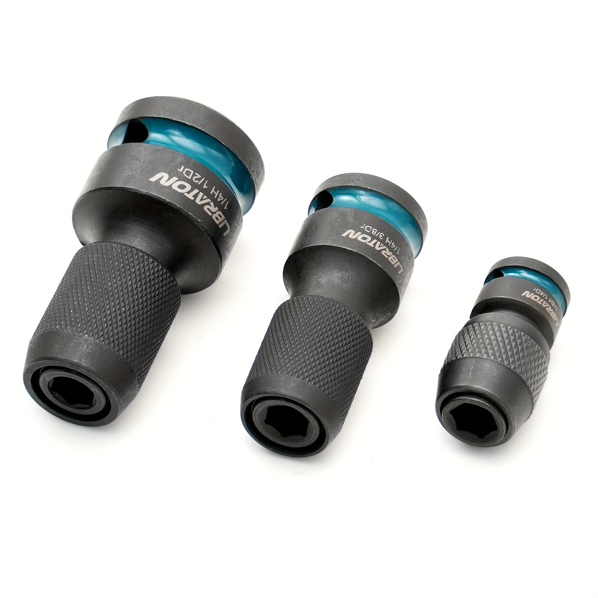 Libraton Impact To 1/4 Hex Converter 1/2", 3/8", 1/4" Drive Female To 1/4" Hex Adapter Impact Wrench Adapters For Impact Bit Holders, Libraton