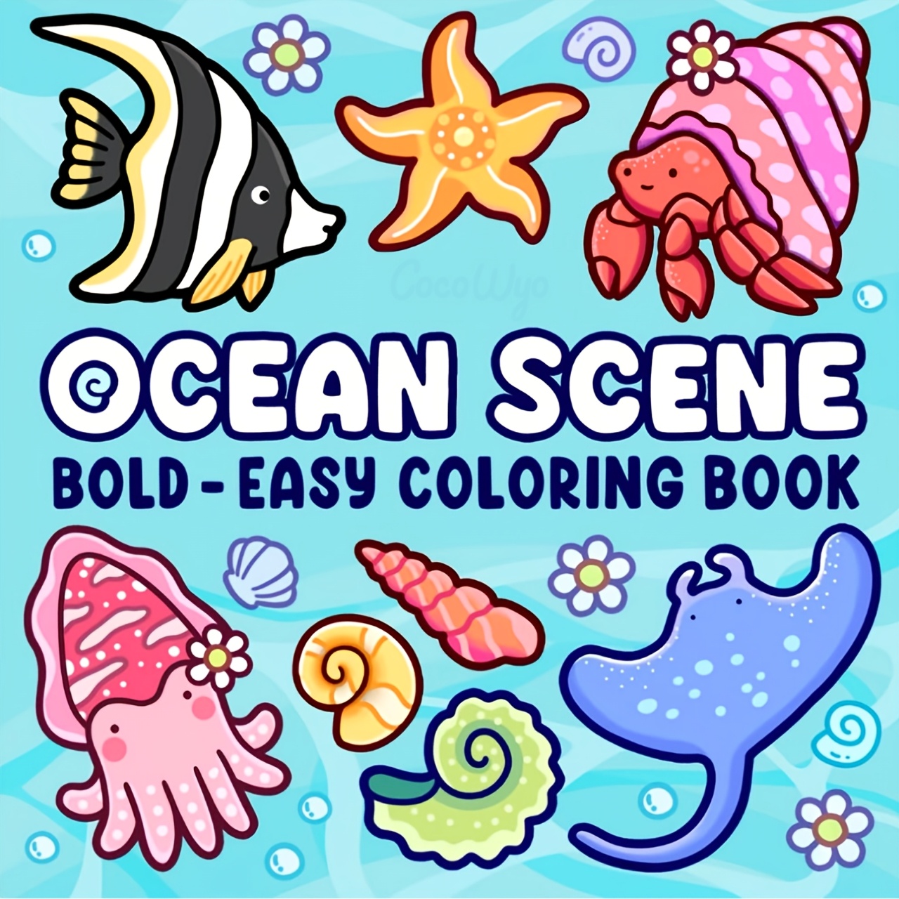 

Ocean Coloring Book - Designs For Adults & , Easy-to- Bold Artwork By Cnczjm