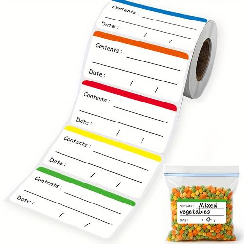 200pcs coloured freezer labels food storage labels stickers roll fridge stickers removable for food containers freezer meal tags for kitchen organization