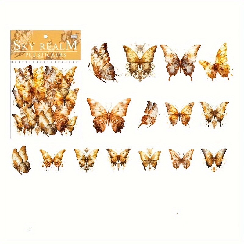 Retro Butterfly Sticker Set Decorative Butterfly Handbook - Temu