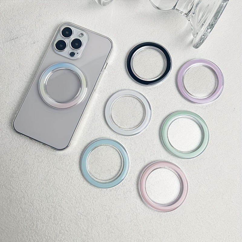 

1pc Solid Color Transparent Magnetic Suction Cup - Used With Adhesive Mobile Phone Holder - Magnetic Ring