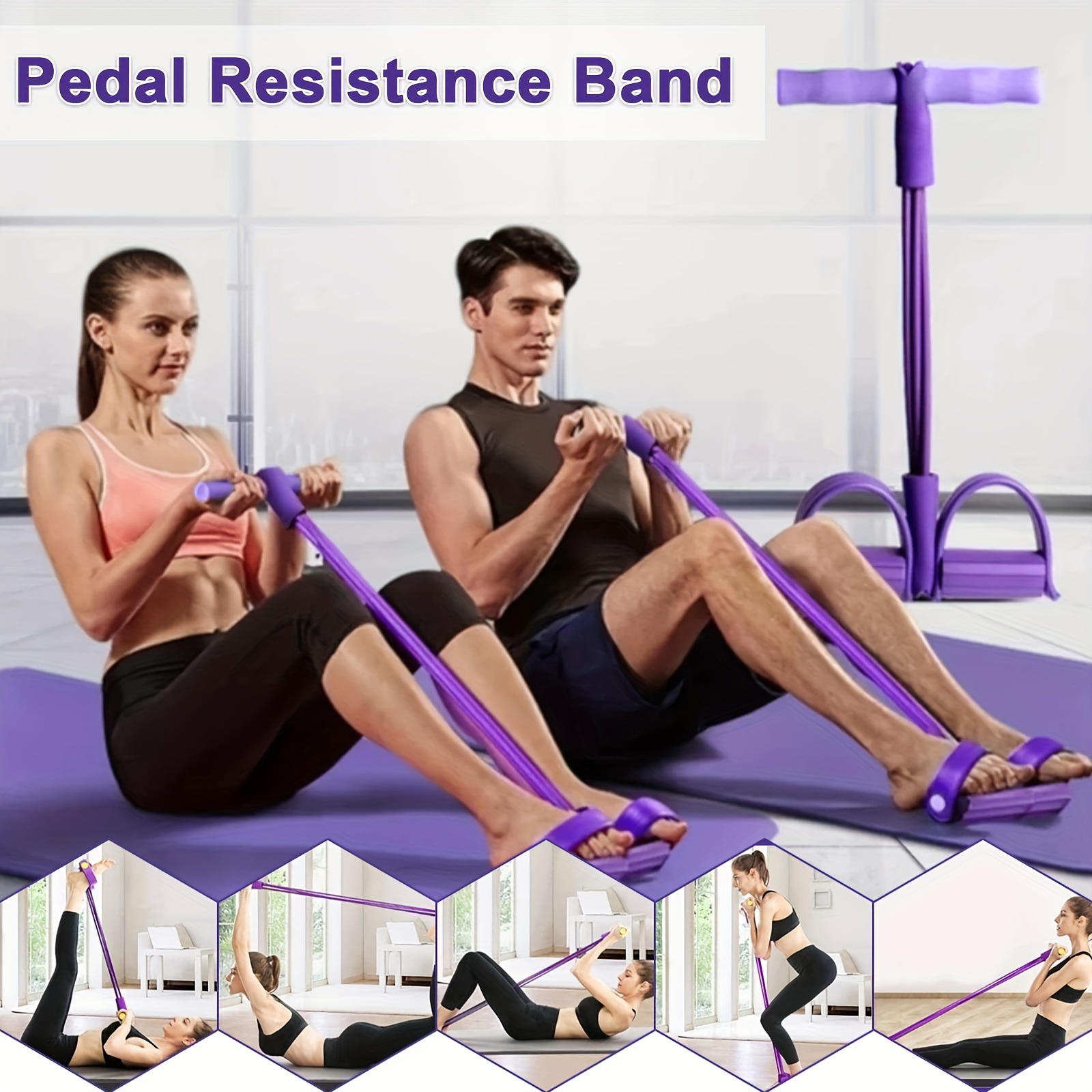 Multifunction Tension Rope Elastic Yoga Pedal Puller Resistance Band Tension Rope For Leg Stretching Slimming Training I.325724144