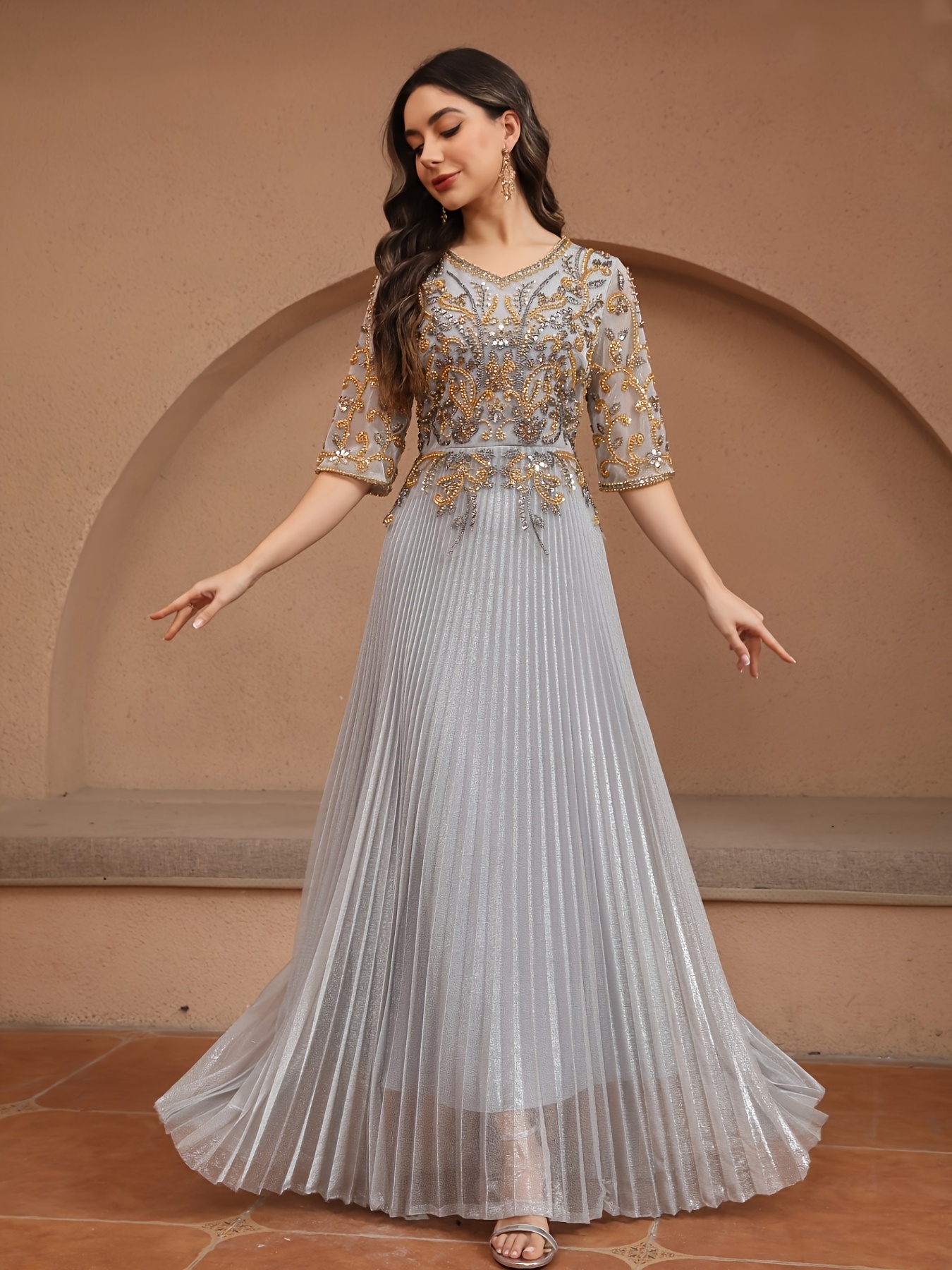 slim fit dress slacks Simple Grey Rustic Wedding Dresses Lace Appliqued Chiffon Wedding Dres   Viniodress