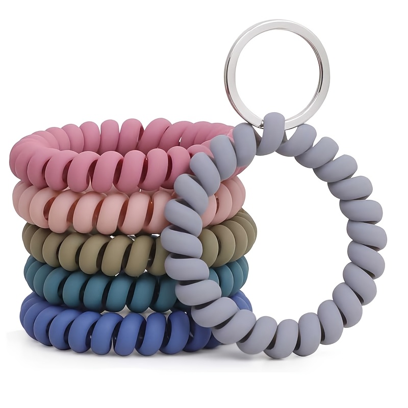 Lot De 10 Bracelets Spirales Pour Clés (Wrist Coil) - Noir, Marque Uxcell