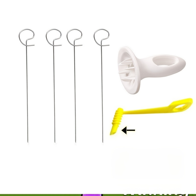 E-shop 6-teiliges Edelstahl-Spiralschneider-Set für Kartoffeln – Manueller Gemüsezwirbler, ideal für Grill und Camping, ohne oder Magnesiumstab