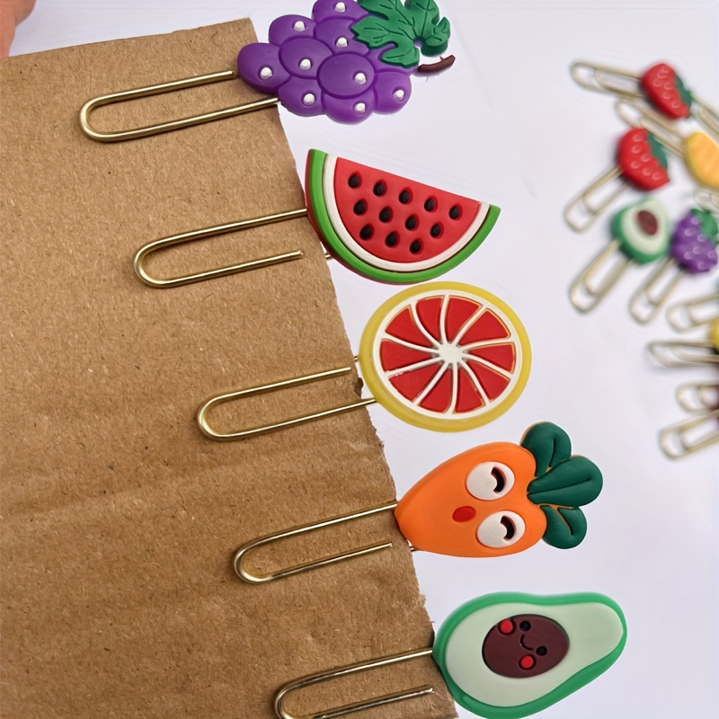 

20-piece Assorted Cute Fruit-themed Paper Clips, Multicolor Iron Binder Clips For Secure Document Organization Paper Binder Clips