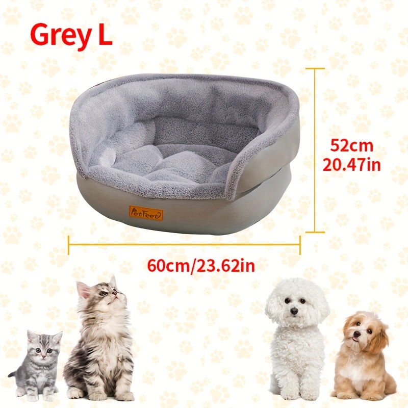 E-shop Niedliches runder Hundebett mit luxuriösem, breitem Rand, geeignet für Hunde und Katzen, die nicht mehr als 24 Pfund wiegen, waschbares