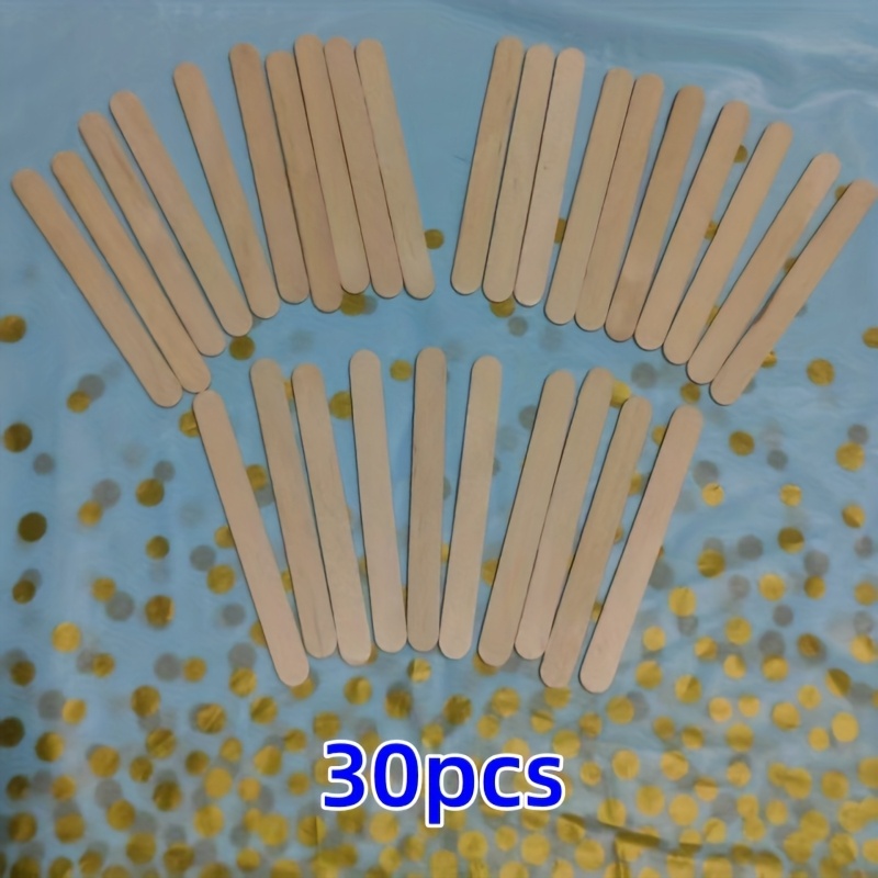 30pcs/1pack, 60pcs/1pack, , Diy Craft Materials, Ice Cream Sticks, Smooth And Non-sticky Baking Tools For Cold Drinks, Educational Creative Supplies