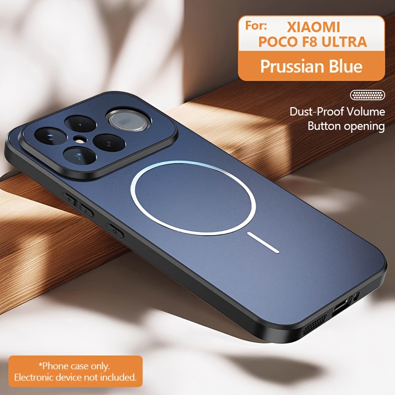 TEMU Étui Téléphone : Anneau Métallique, Acrylique , Compatible Xiaomi POCO F8 PRO/F8 ULTRA, Bords Souples, Dos Dur, Antichoc, Design , Confortable