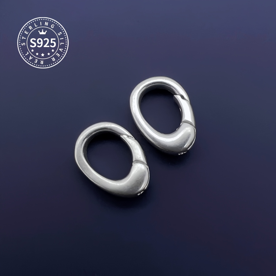 S925 Sterling Silver Thickened Oval Universal Clasp for Jewelry Linking