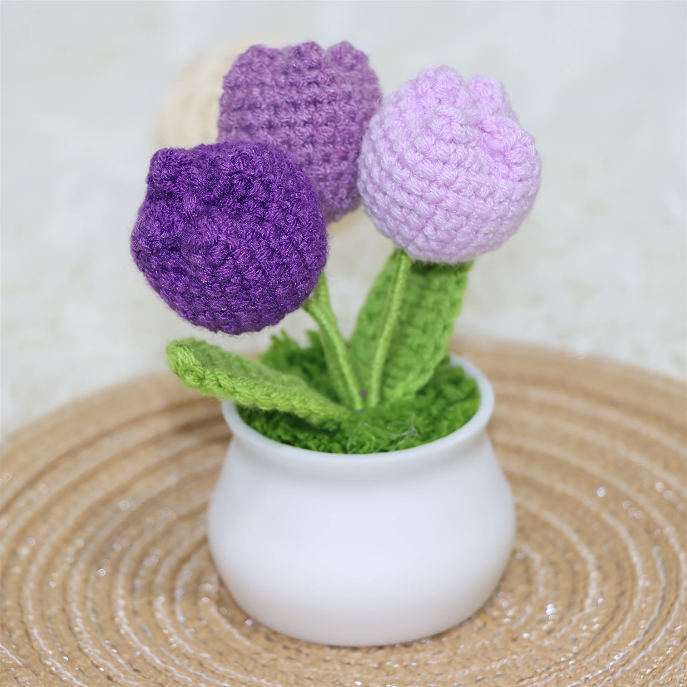 TEMU Hand-crocheted Potted Ornaments, Realistic Simulation , Intimate Gift For Girlfriend, Relatives, , Decoration, Vibrant Party Decoration, Perfect