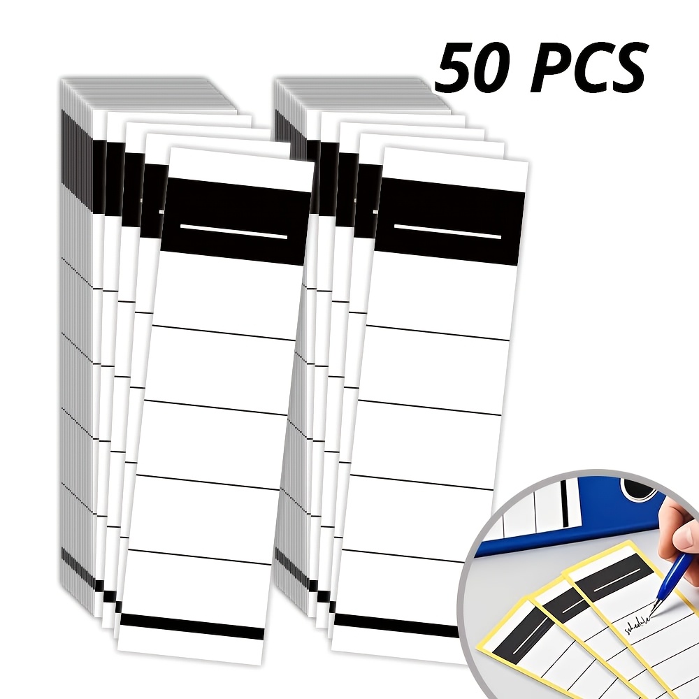 E-shop 50 Stück weiße Klebeetiketten, Standardgröße, geeignet für verschiedene Arten von Ordner, handlich, Maße 19x5,4 cm / 7,5x2,1 Zoll, ideal für ,