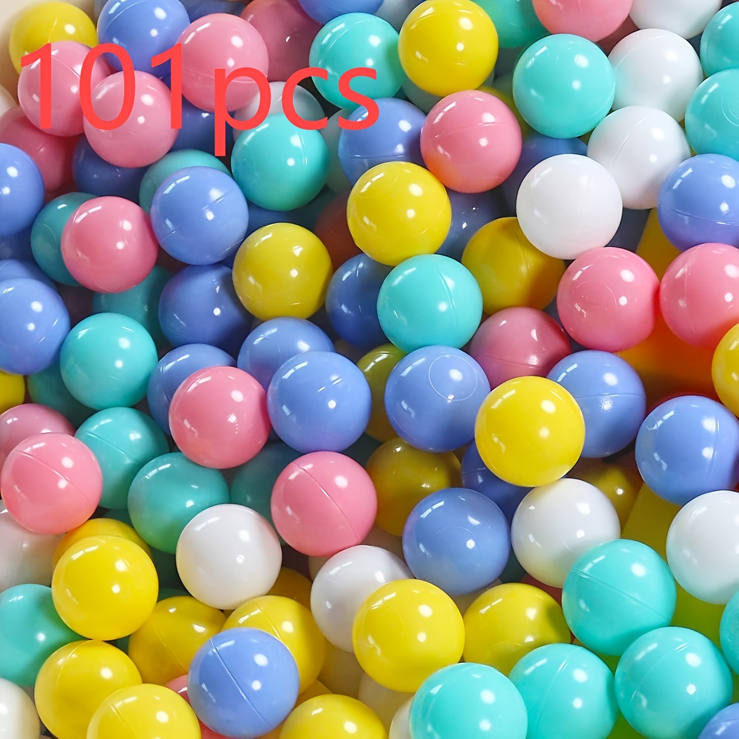 Image of 101pcs Crush-proof Plastic Pit - Chemical-free Toddler Suitable For Baby Playpen, Pool, Ball Pit - Indoor/outdoor Use