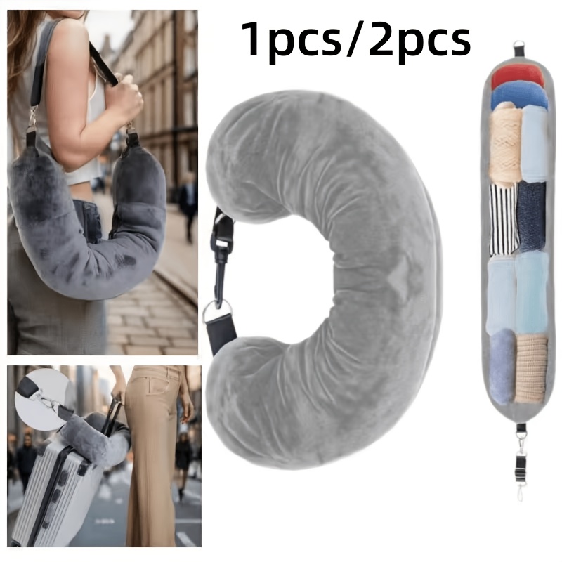 1pc/2pcsof the New Travel U-shaped Pillow, Which Can Be Filled with Clothing, Is Easy to Carry and Essential for Flights and Daily Use| Travel| Picnic| Travel Essentials