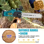 650w powerful chainsaw 12 inch cordless powered chain saw with 18v 2 x 5 5ah batteries non slip handle and safety for wood cutting tree trimming gardening details 7