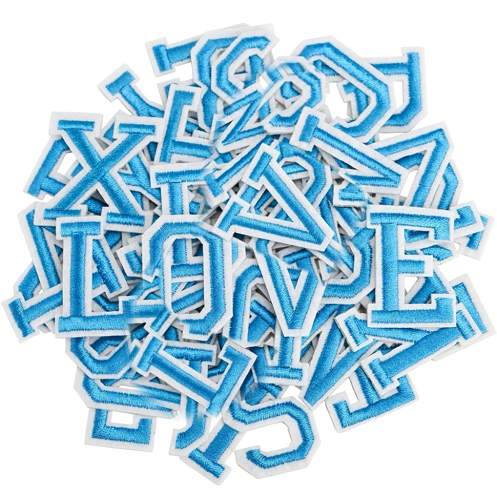 78pcs English Numbers And Letters Height 3.8cm Flat Embroidery Sewing/iron Patch Stickers Clothing Additions Suitable For Clothing, Jackets, Hats, Books, Backpacks - Embroidered Cloth Patch Additions