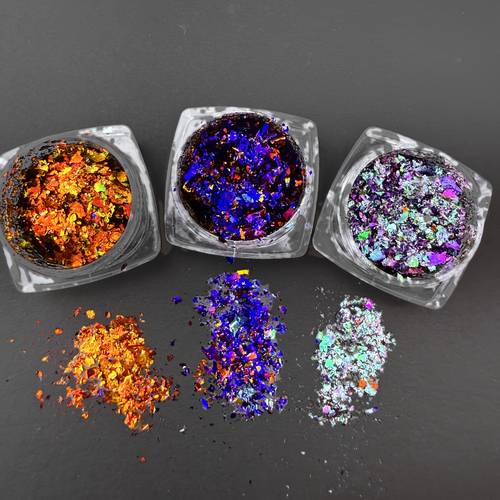3color chameleon pigment powder set optical color changing paint for art diy crafts